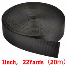 22 Yards 1 Inch Wide Black Nylon Heavy Duty Webbing Strap USAA++ picture