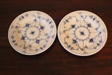 2 Royal Copenhagen Blue Fluted Plain 1/182 Bread & Butter Plates-Vintage picture