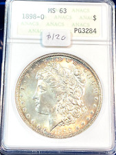 1898-O Morgan Dollar Old ANACS MS63 Super Toning CHRC picture