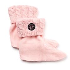 Silky Toes Kids Warm Cozy Fleece Lined Boot Liners With Cable Knit Cuff (Pink, picture