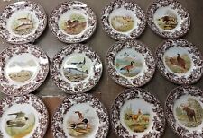 Spode Woodland Set Of 12 Dinner Plates- 12 different designs- 4 birds, 2 fish ++ picture