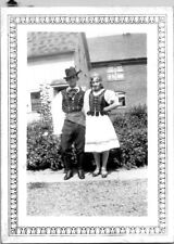 Attractive European Couple Wearing Traditional Dress Fashion 1920s Vintage Photo picture