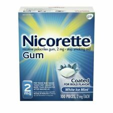 NEW Nicorette Gum 2mg Each, WHITE ICE MINT 100 pieces Exp 2025 picture