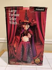 Vintage Large GEMMY FORTUNE TELLER WITCH Animated CRYSTAL BALL Halloween 1996 picture