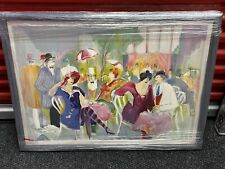 Vintage Isaac Maimon Lithograph Parisian Cafe Scene Signed Numbered Framed picture