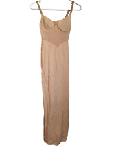 NWT Vintage 70's Glydons Hollywood nightgown slip dress underwire 32 Small Beige picture