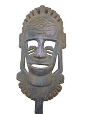 Vintage Cast Iron Metal Tiki Aztec Mayan Tribal Face Mask Wall Garden Stake 8