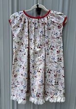 Vintage 1950s 1960s Handmade Cotton Maternity Tent Top Colorful Print Red Trim picture