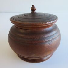 Early Antique Primitive Wood Turned Spice Jar Tobacco Etc Urn w/ Lid picture