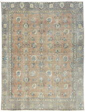 Large Antique Muted Floral 9X12 Distressed Vintage Oriental Rug Farmhouse Carpet picture