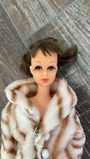 1970 Mattel Francie BRUNETTE Rooted Eyelashes Bendable Legs HTF with coat picture