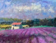 11X14 Original Oil Painting AskArt Artist Nino Pippa Provence The Lavender Field picture