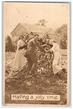 1915 Women And Men Having A Jolly Time Plymouth Massachusetts MA Posted Postcard picture