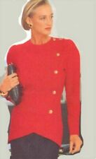 1980s Button Shoulder Jacket Asymmetric Skirt Uncut Vogue 7663 Sewing Pattern picture