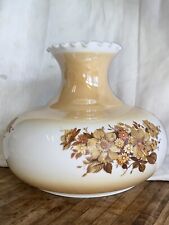 Vintage 9 3/4 Fitter Tam O Shanter Autumn Brown Floral Hurricane Glass LampShade picture