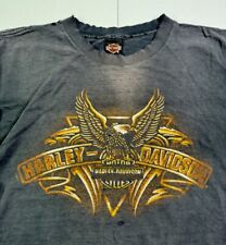 Vtg 90s Harley Davidson Eagle Graphic Single Stitch Distressed Thrashed Faded L picture