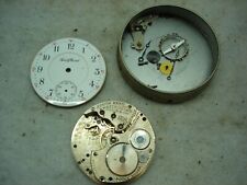 SOUTH BEND POCKET WATCH, MOVEMENT & DIAL, GRADE 212, 16 SIZE, FOR PARTS picture