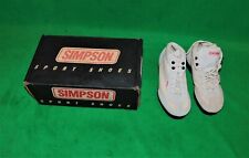 🔥 NOS SIMPSON CREW SHOES SPORT RACING SHOES LIGHTWEIGHT MED-TOP WHITE SIZE 4  picture