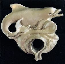 Vintage Gayle Bright Decorative Pewter Drawer Pull Marine Line Dolphin Rare 1997 picture