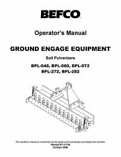 Soil Pulverizers Operator Instruction Maint & Service Parts Man BEFCO BPL Series picture