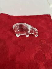 BACCARAT France Crystal 3” HIPPOPOTAMUS Hippo Sculpture Figurine Paperweight picture