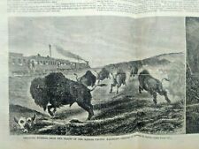 Harper's Weekly 12/14/1867  buffalo hunting from trains  / farewell to Dickens picture
