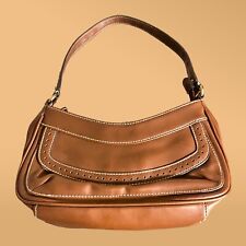 Small Villager Brown Faux Leather Baguette Shoulder Bag by  Liz Claiborne picture
