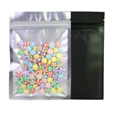 100/500/1000 Clear/Silver/Black Flat Metallized Foil Resealable Bags 3.9x5.9