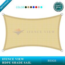Ifenceview Beige 12'x12'-12'x48' Rectangle Sun Shade Sail Patio Canopy Awning  picture