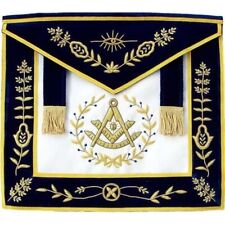 Masonic Blue Lodge Past Master Bullion Hand Embroidered Apron picture