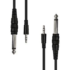 AxcessAbles 1/8 Inch TRS to 1/4 Inch TS Instrument Cable 10ft - 2 Pack | 3.5m... picture