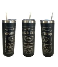 Trump 2024 20oz – Whiskey Design Laser Engraved Insulated Skinny Tumbler. picture