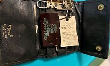 Bosca Black Leather Key Holder Wallet Tri-Fold Made In Italy picture