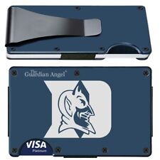 Duke Blue Devils Engraved Titanium Blue RFID Blocking Wallet w Clip D7 picture