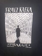 VTG 90s Art T-Shirt Black White Franz Kafka Prague Sz Medium Fun Explosive Rare picture