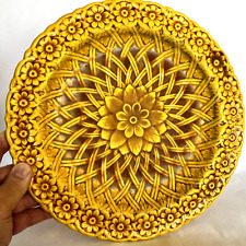 Minton Victorian Yellow Orange Lattice Basket Weave Pattern Majolica 1800s A707 picture