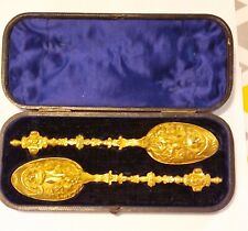 Stunning Antique Louis XIV Style Gilt Cased Spoons picture