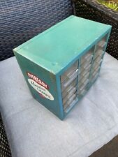 Vintage Eveready Miniature Lamps Metal Storage Bin Cabinet, 18 Plastic Drawers picture