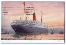 1929 Cunard Line RMS Scythia Steamer Steamship Tonnage 20,000 Liverpool Postcard picture