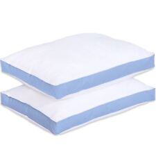 Gusseted Pillow Set of 2 Queen Bed Pillows Neck Support Side & Back Sleepers picture