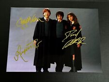 Daniel Radcliffe Emma Watson Grint Harry Potter Xmas signed photo 6x8 coa picture