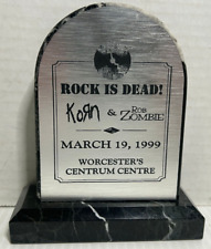 RARE KORN / ROB ZOMBIE ROCK IS DEAD TOUR PROMOTIONAL MARBLE TOMBSTONE 1999 picture
