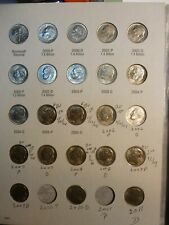 Starting at 2000  Roosevelt  Dime Vintage Folder  with some coins #MY17 picture