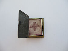 Antique Christian Christ Jesus Messiah old Printed Prayer Book and Metal Box. picture