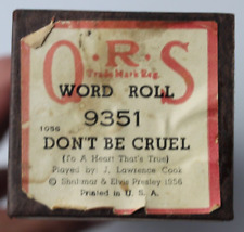 DON'T BE CRUEL PIANO ROLL, J LAWRENCE COOK, ELVIS - QRS WORD ROLL 9351, GRAIL picture