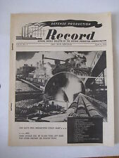 vtg 1951 Defense Production Record Korean War 