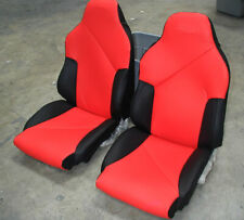 FOR 1994-1996 CHEVY CORVETTE C4 SPORT BLACK/RED IGGEE CUSTOM 2 FRONT SEAT COVERS picture