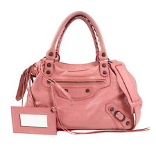 Authentic BALENCIAGA The Town Leather 2way Bag Hand Bag Pink 240579 Used F/S picture