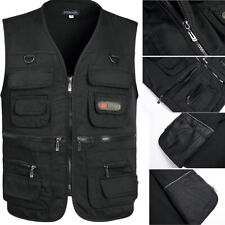 Mens Cargo Multi Pocket Utility Vest Fishing Hiking Camping Gilet Waistcoat Tops picture