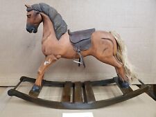 Antique Wooden Carved Carousel Rocking Horse Pony Paint Decorated Folk Art N picture